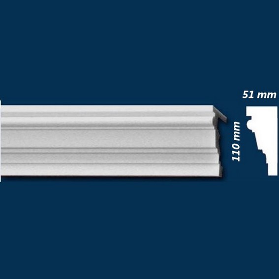 Wiesemann | Fassadenprofil "FP12" | Fassadenstuck | 51 x 110 x 2000 mm | Innenstuck | Unbeschichtet von Wiesemann