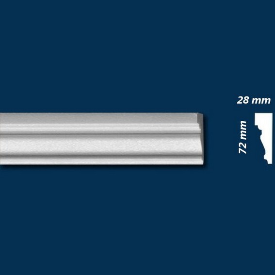 Wiesemann | Fassadenprofil "FP5" | Fassadenstuck | 28 x 72 x 2000 mm | Innenstuck | Unbeschichtet von Wiesemann