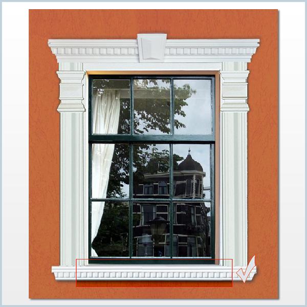 Wiesemann | Fensterbankprofil "FB2-b" | Fassadenstuck | 76 x 74 x 2000 mm | Außenstuck | Beschichtet von Wiesemann