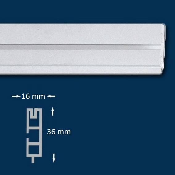 Wiesemann | Gardinenschiene | Einläufig | Kunststoff | 16 x 36 x 1800 mm | Vorhangschiene | Weiß von Wiesemann