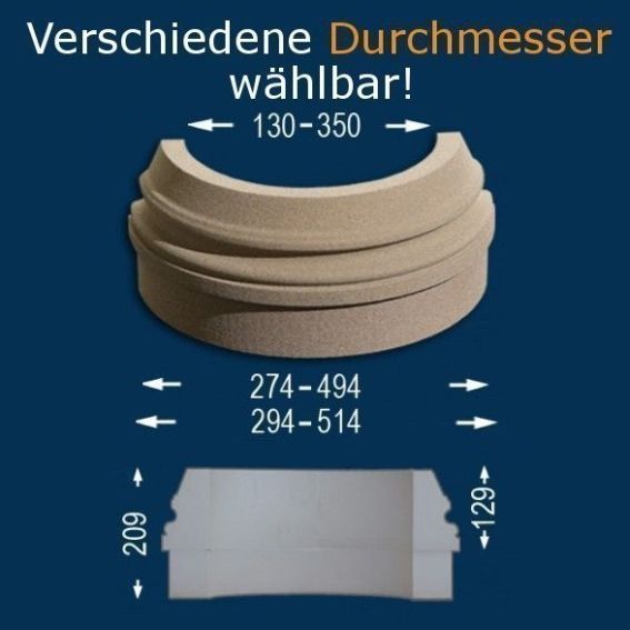 Wiesemann | Säulenbasis "SB2-b" | Polystyrol | 130 - 350 mm | Säulenfuß | Dekosäule | beschichtet Wiesemann | Säulenbasis "SB2-b" | Polystyrol | 130 - 350 mm | Säulenfuß | Dekosäule | beschichtet von Wiesemann