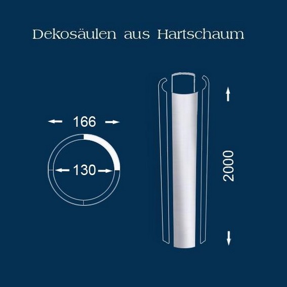 Wiesemann | Säulenschaft "SP1" | Polystyrol | 166 x 2000 mm | Säulenprofil | Styroporsäule | glatt von Wiesemann