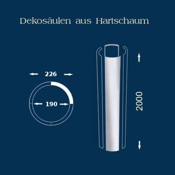 Wiesemann | Säulenschaft "SP7" | Polystyrol | 226 x 2000 mm | Säulenprofil | Styroporsäule | glatt von Wiesemann
