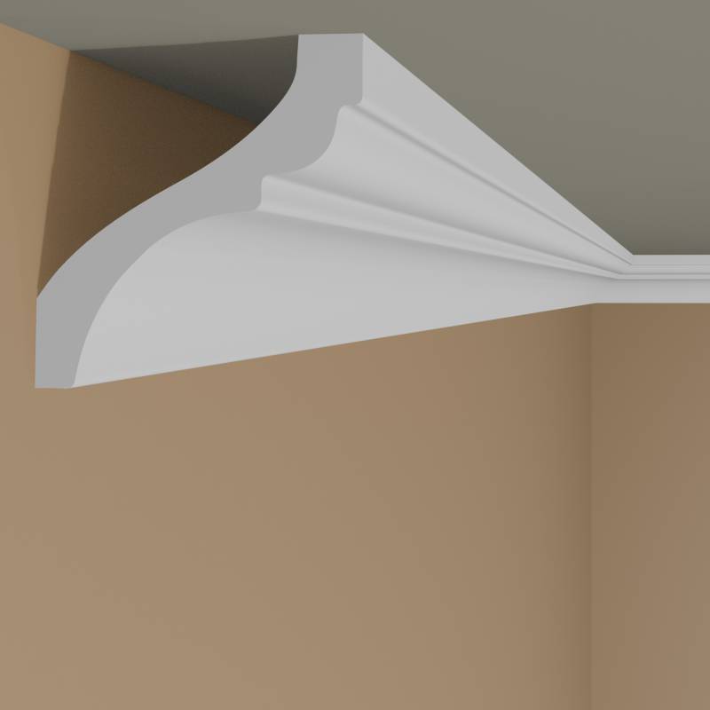 Wiesemann | Stuckleiste Amsterdam 15 | Polystyrol | 121 x 130 x 2000 mm | Deckenleiste | Weiß von Wiesemann