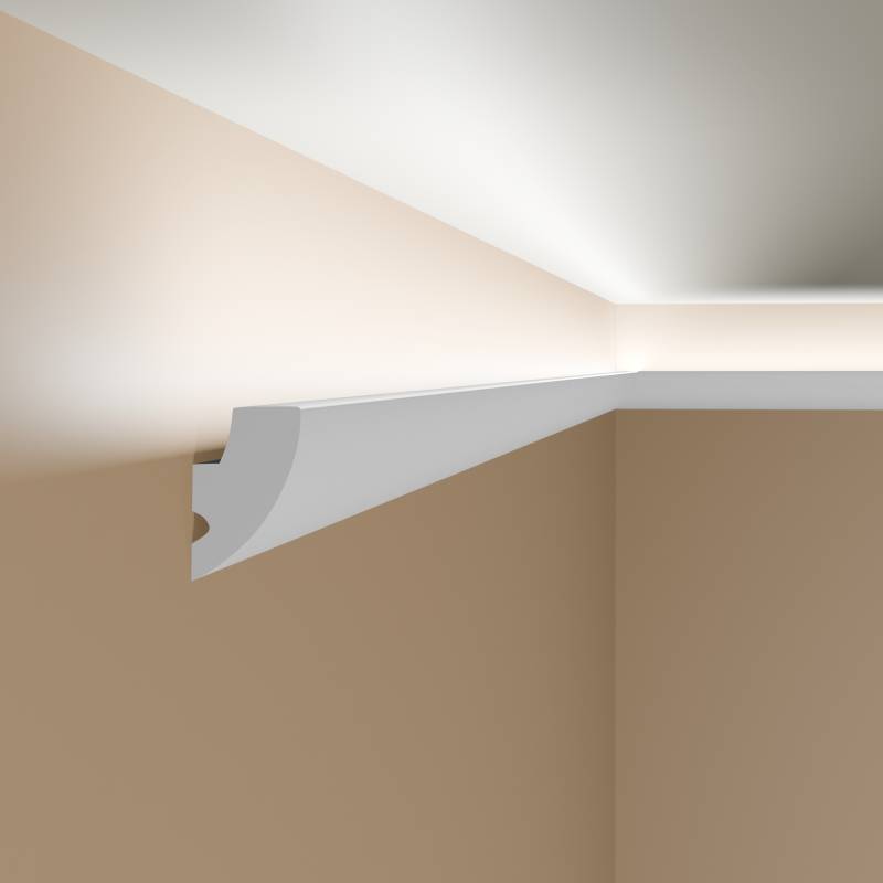 Wiesemann | Stuckleiste Fusara | Polystyrol | 40 x 70 x 2000 mm | Deckenleiste | Weiß von Wiesemann