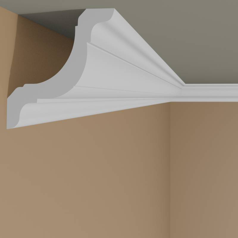 Wiesemann | Stuckleiste Oslo 22 | Polystyrol | 61 x 59 x 2000 mm | Deckenleiste | Weiß von Wiesemann