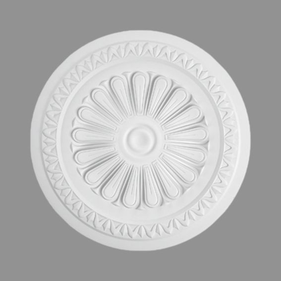 Zeitgemäße Rosette aus Polystyrol in weiß (Ø 600 mm) von Wiesemann