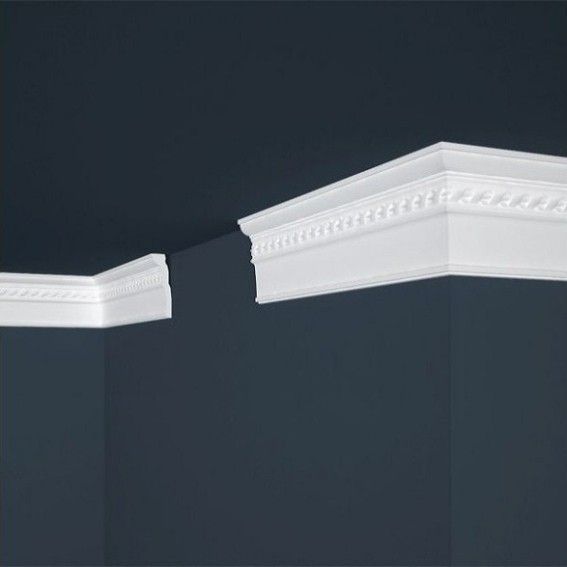 Zeitgemäße Stuckleiste aus Polystyrol in weiß (34 x 98 x 2000 mm) von Wiesemann