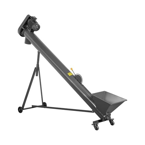 Wiesenfield Förderschnecke 1000 kg/h Höhe: 125 – 175 cm Rohr: 3 m Durchmesser: 220 mm 4 Räder 2200 W 400 V Schneckenförderer Pelletschnecke von Wiesenfield
