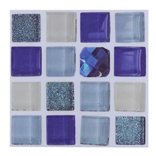 18 stücke Mosaik Fliesen Transfer Aufkleber Bad Küche DIY Home Bad Wasserdicht Backsplash (10cm * 10cm) (Blau) von Wifehelper