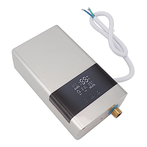 Durchlauferhitzer, Touch-Display, EU-Stecker 220 V, Effiziente Heizung, Einfache Fernbedienung, Intelligente Durchflussaktivierung für Küchenspüle, Bar, Schule, Friseursalon (Silber) von Wifehelper