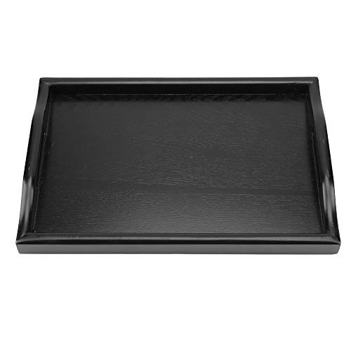Frühstückstee Serviertablett Mit Griff, Bewegliche Binaurale Rechteck-Form-Festes Serviertablett Platte für die Küche die Frühstücksumhüllung speist(Schwarz) von Wifehelper