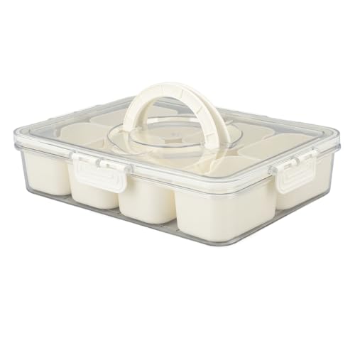 Geteiltes Serviertablett, Snackbox mit 8 Fächern, Wurstbehälter für Tragbare Snackplatten, Gewürz- und Gewürzplatte aus Kunststoff mit Deckel und Griff Geteiltes Serviertablett, Snackbox mit 8 Fächern, Wurstbehälter für Tragbare Snackplatten, Gewürz- und Gewürzplatte aus Kunststoff mit Deckel und Griff von Wifehelper