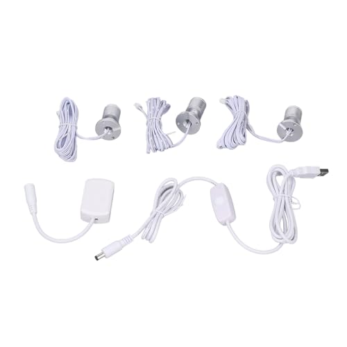 Mini-LED-Strahler, Miniatur-USB-dimmbare Kleine Lichter, Wiederaufladbare USB-Bildschmuck-Schaufenster-Display-Lichter für Organizer, Veranda, Schmuck, 5 V (weißes Licht) von Wifehelper