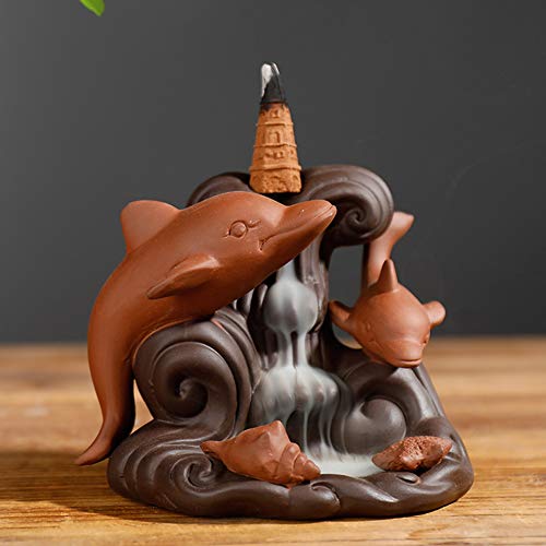 Wifehelper Räucherstäbchenhalter mit Delfin-Dekor aus lila Sandmaterial für Wohnzimmer, Arbeitszimmer & Teehaus - Stilvoller Weihrauchhalter mit Rückfluss und Delfin-Design Wifehelper Räucherstäbchenhalter mit Delfin-Dekor aus lila Sandmaterial für Wohnzimmer, Arbeitszimmer & Teehaus - Stilvoller Weihrauchhalter mit Rückfluss und Delfin-Design von Wifehelper