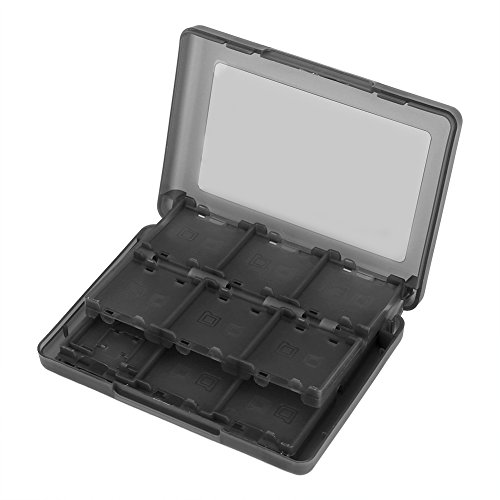 Wifehelper 28-in-1-Spielkartenetui, PP Kunststoff Spielkartenetui Halter Kartuschen Aufbewahrungsbox für 3DS DSL DSI LL (Schwarz) von Wifehelper