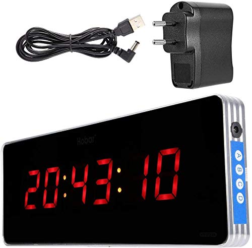 Wifehelper Digital LED Kalender Uhr Temperatur Office Home Wohnzimmer Wanduhren EU Stecker 110-240V(Ora + Minuto + Secondi) von Wifehelper