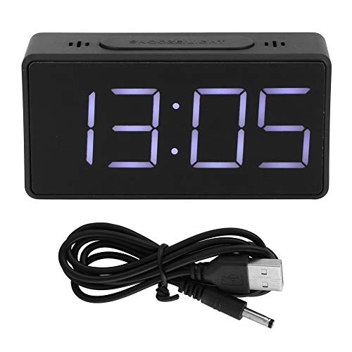 Wifehelper Digitale Wecker, große Anzeige LED Spiegel Elektronische Uhren Elektronische Wecker Schreibtisch Uhr für Schlafzimmer von Wifehelper