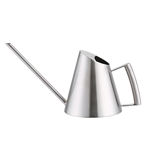 Edelstahl Gießkanne Moderne Stil Bewässerungstopf 900ml mit langem Mund gebürstetem Garten Pflanzen für Hausgarten Pflanzen von Wifehelper