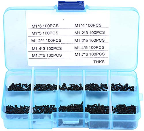 Wifehelper Kleine Schrauben Kreuzkopf selbstschneidende Schrauben Sortiment Kit Uhren Brillen Elektronik Reparatur Zubehör M1 M1.2 M1.4 M1.7 1000pcs von Wifehelper