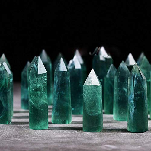 Wifehelper Kristallquarz Natürlicher grüner Fluorit Hexagonal Crystal Column Fluorite Energy Stone Home Decoration von Wifehelper
