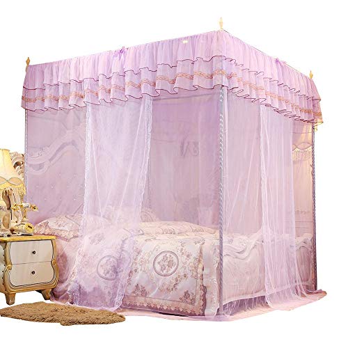 Wifehelper Moskitonetz Luxus Prinzessin Vier Eckpfosten Bett Vorhang Baldachin Netting Moskitonetz Bettwäsche Dekoration (150 * 200 * 200 cm / 59,1 * 78,7 * 78,7 Zoll) von Wifehelper