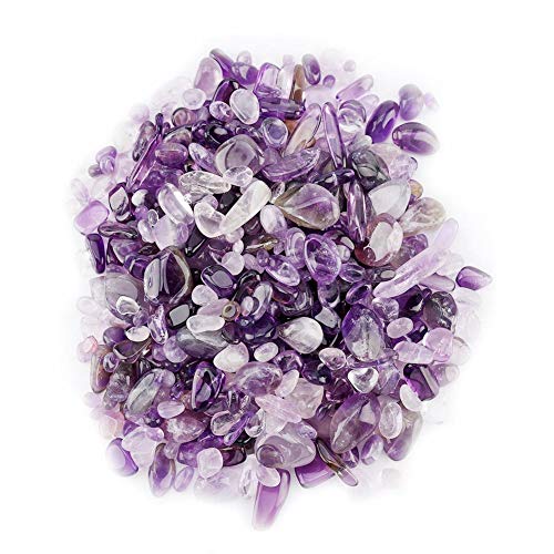 Wifehelper Trommelsteine Crushed Crystal Quartz Kleine Crystal Tumble Gemstone 100g Bundle-Taschen(Violett) von Wifehelper