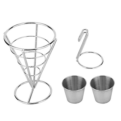 Wifehelper Überzug Pommes Frites Stehen Buffet Kegel Snacks Ausstellungsstand Pommes Frites Körbe, Kegel Snack Gebratenes Huhn Pommes Frites Lebensmittel Ständer Halter (Double Cup) von Wifehelper