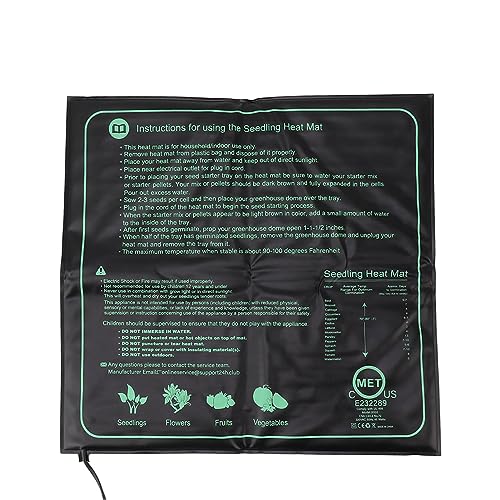 Wifehelper wasserdichte Sämlings Wärmematte, 50 X 52 cm, Gleichmäßige Erwärmung, Faltbar, Vielseitig Einsetzbar, mit Reptilienheizung für die Keimung von Pflanzen (EU-Stecker 220 V) von Wifehelper