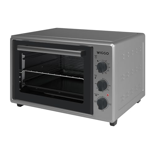 Wiggo Mini Backofen 1800W - Multifunktional mit Kochfunktion, 35L, 250°C, 90 Min Timer, Ober-/Unterhitze, Kompakt & Energieeffizient, Ideal für Küche (Grau) von Wiggo