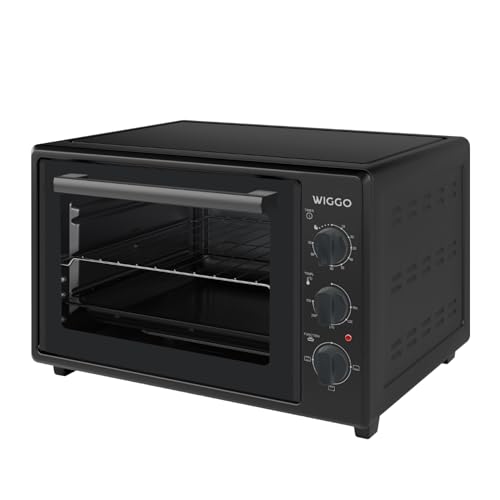 Wiggo Mini Backofen 1800W - Multifunktional mit Kochfunktion, 35L, 250°C, 90 Min Timer, Ober-/Unterhitze, Kompakt & Energieeffizient, Ideal für Küche (Schwarz) von Wiggo