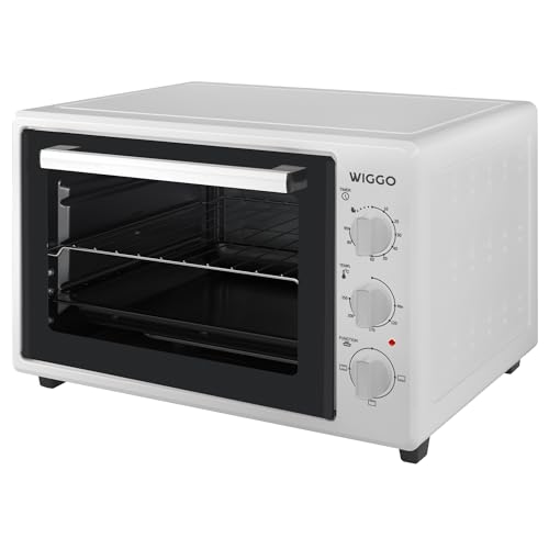 Wiggo Mini Backofen 1800W - Multifunktional mit Kochfunktion, 35L, 250°C, 90 Min Timer, Ober-/Unterhitze, Kompakt & Energieeffizient, Ideal für Küche (Weiß) von Wiggo
