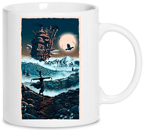 Das wandelnde Schloss Keramik Weiß Tassen Kaffeebecher Cup Mug von Wigoro