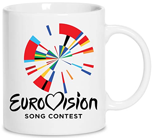 Eurovision Song ContestLogo Keramik Weiß Tassen Kaffeebecher Cup Mug von Wigoro