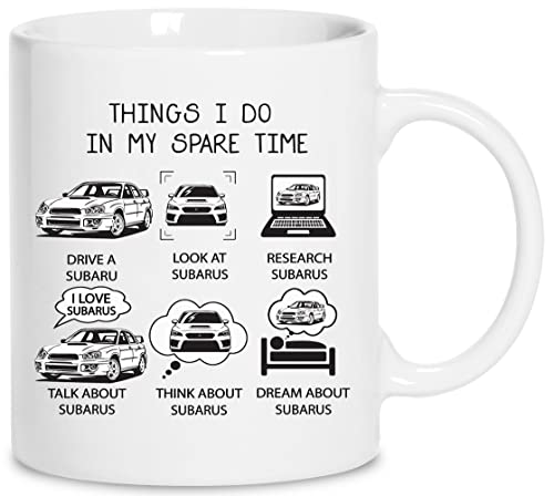 Subaru Keramik Weiß Tassen Kaffeebecher Cup Mug von Wigoro