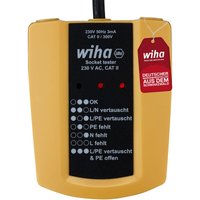 Steckdosentester 230 v ac, cat ii inkl. 2x AAA-Batterien i mit flexiblem Kabel i LED-Anzeige (45220) - Wiha von Wiha