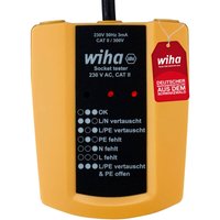 Steckdosentester 230 v ac, cat ii inkl. 2x AAA-Batterien i mit flexiblem Kabel i LED-Anzeige (45220) - Wiha von Wiha