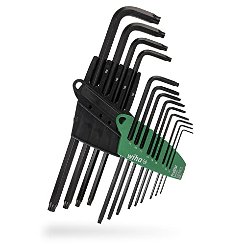 Wiha Stiftschlüssel Set mit ProStar Halter (24852) 13tlg. | Torx Winkelschlüssel Satz | Torxschlüssel T5+T6+T7+T8+T9+T10+T15+T20+T25+T27+T30+T40+T50 von Wiha