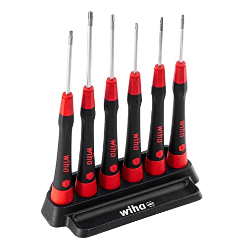 Wiha Feinschraubendreher Set PicoFinish (42998) TORX MagicSpring 6-tlg. TORX I Präzisionsschraubendreher mit Halter I Uhrmacherwerkzeug, Mini Set Modellbau von Wiha