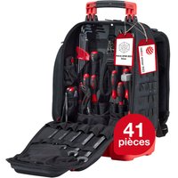 Mechaniker Werkzeugrucksack 41-tlg. i mit Mechaniker Grundausstattung i stabiler Standboden i mit Laptopfach i Taschen für Zubehör (45529) - Wiha von Wiha