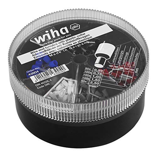 Wiha Aderendhülsen mit Kunststoffkragen Set (43904) 0,5 - 2,5 mm² 400 St. Farbcode DIN in Streudose von Wiha