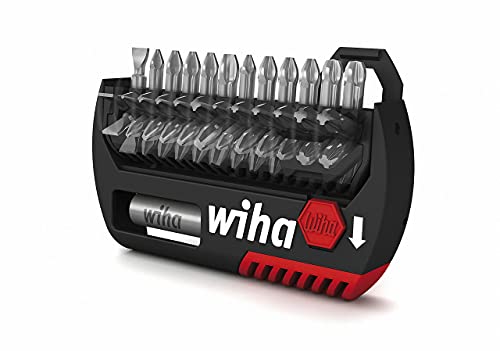 Wiha 39124 Bit Set FlipSelector Standard 25 mm TORX® 13-tlg. 1/4", Bitsatz mit magnetischem Universalhalter in praktischer Box, öffnen per Knopfdruck von Wiha