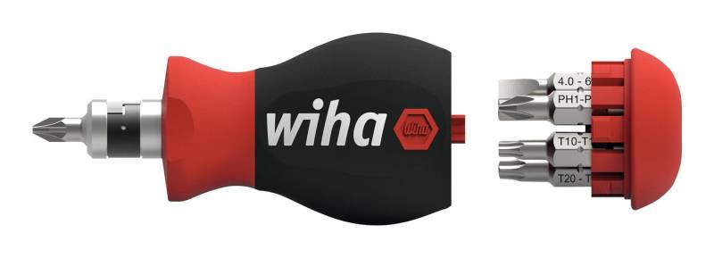 Wiha Bit-Schraubendreher, (7 St), Magazinhalter Stubby Doppelbit von Wiha