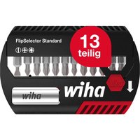 Wiha - Bit Set FlipSelector Standard 13-tlg. i 25 mm Schlitz, Phillips, Pozidriv 1/4' i magnetischer Bithalter i Öffnen per Knopfdruck (39029) von Wiha