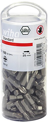 Wiha Bit Set Standard 25 mm Pozidriv (PZ2) 100-tlg. 1/4" in Großpackung (40462) von Wiha