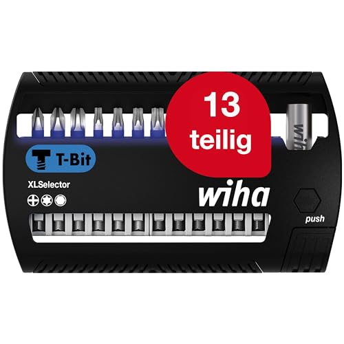 Wiha Bit Set XLSelector 13-tlg. I T-Bit 50 mm PH, TORX, Sechskant 1/4" E6,3 I magnetischer Bithalter I Impact- & Schlagschrauber geeignet (41831) von Wiha