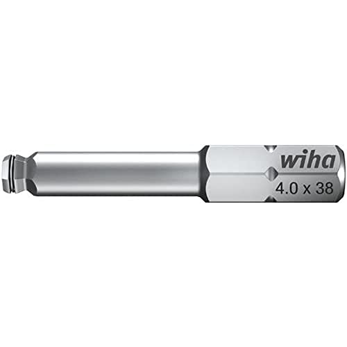 Wiha Bit Standard Sechskant-Kugelkopf, schwenkbar für schwer zugängliche Bereiche, Klemmringfunktion MagicRing® für das Halten von Schrauben ohne Magnet 1/4" (22962) 6,0 mm x 38 mm von Wiha