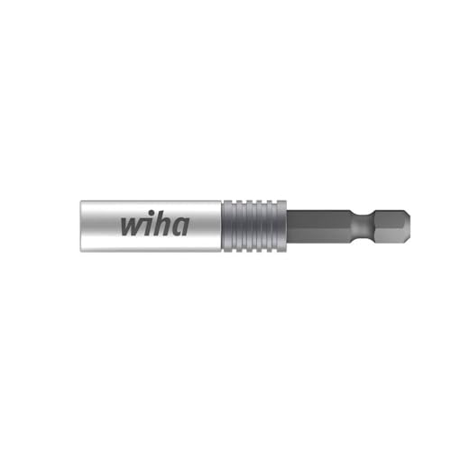 Wiha Bithalter CentroFix Super Slim mechanisch verriegelbar, Universalhalter 66 mm, extra starke magnetische Bit Halterung 1/4" für Akkuschrauber von Wiha