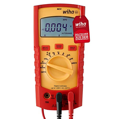 Wiha Digitales Multimeter bis 1.000 V AC, CAT IV inkl. 2x AAA-Batterien I mit True-RMS Funktion I LCD-Anzeige (45215) von Wiha