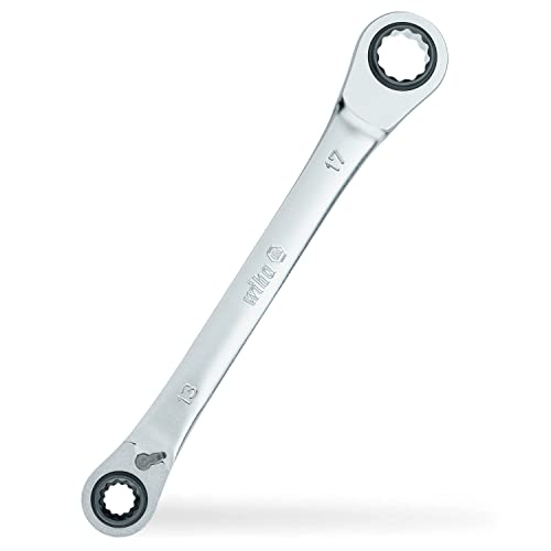 Wiha Doppelring-Ratschenschlüssel 4 in 1 I umschaltbar I SW 10 13 17 19 mm I mit 72 Zähnen I Multiratsche (45421) von Wiha